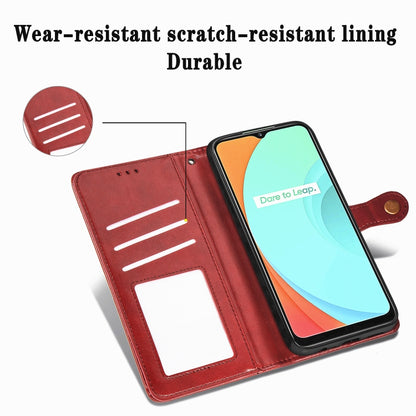 Retro Solid Color Leather Buckle Phone Case