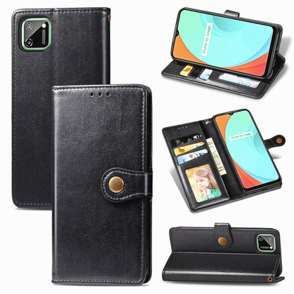 Retro Solid Color Leather Buckle Phone Case