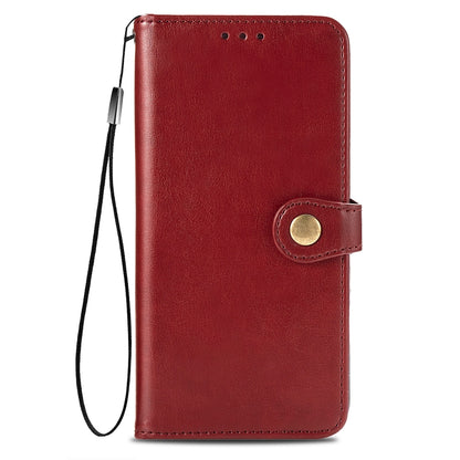 Retro Solid Color Leather Buckle Phone Case with Lanyard & Photo Frame & Card Slot & Wallet & Stand Function, For Motorola Edge
