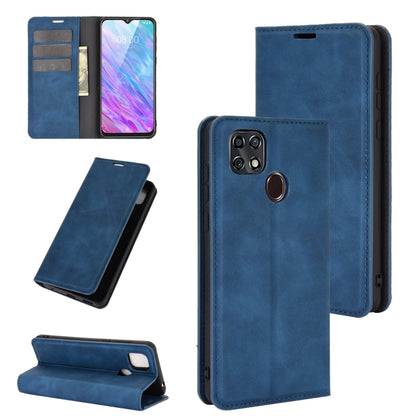 For ZTE Blade 10 Smart / Blade 20 Retro-skin Business Magnetic Suction Leather Case with Holder & Card Slots & Wallet
