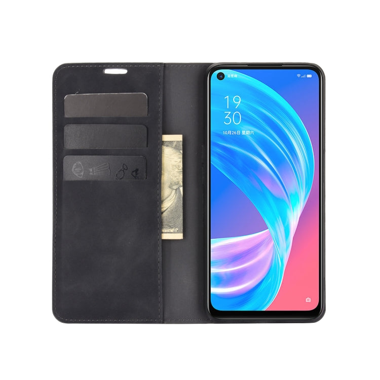 For OPPO A72 / A73 5G Retro-skin Business Magnetic Suction Leather Case with Holder & Card Slots & Wallet