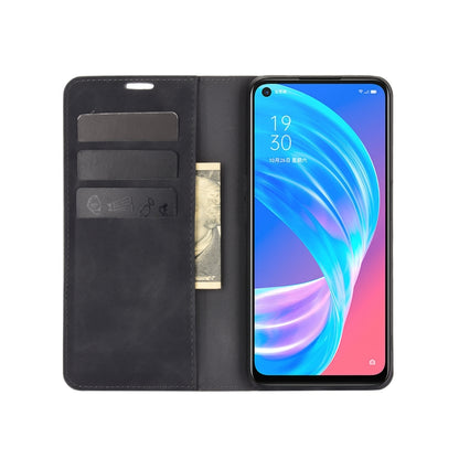 For OPPO A72 / A73 5G Retro-skin Business Magnetic Suction Leather Case with Holder & Card Slots & Wallet