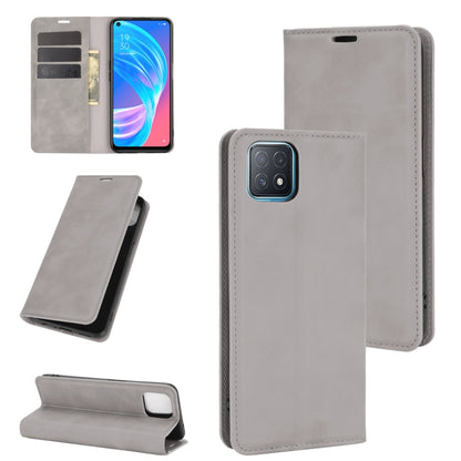 For OPPO A72 / A73 5G Retro-skin Business Magnetic Suction Leather Case with Holder & Card Slots & Wallet