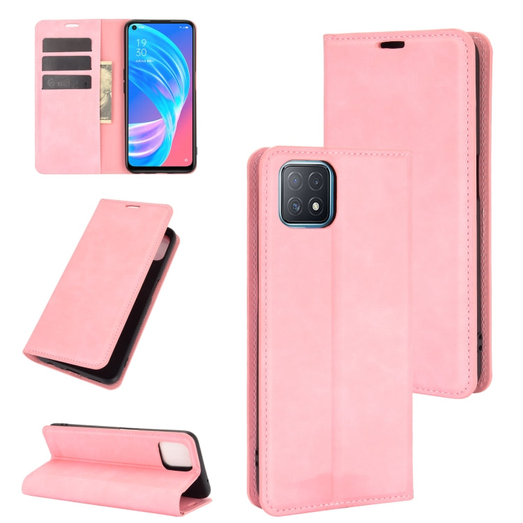 For OPPO A72 / A73 5G Retro-skin Business Magnetic Suction Leather Case with Holder & Card Slots & Wallet