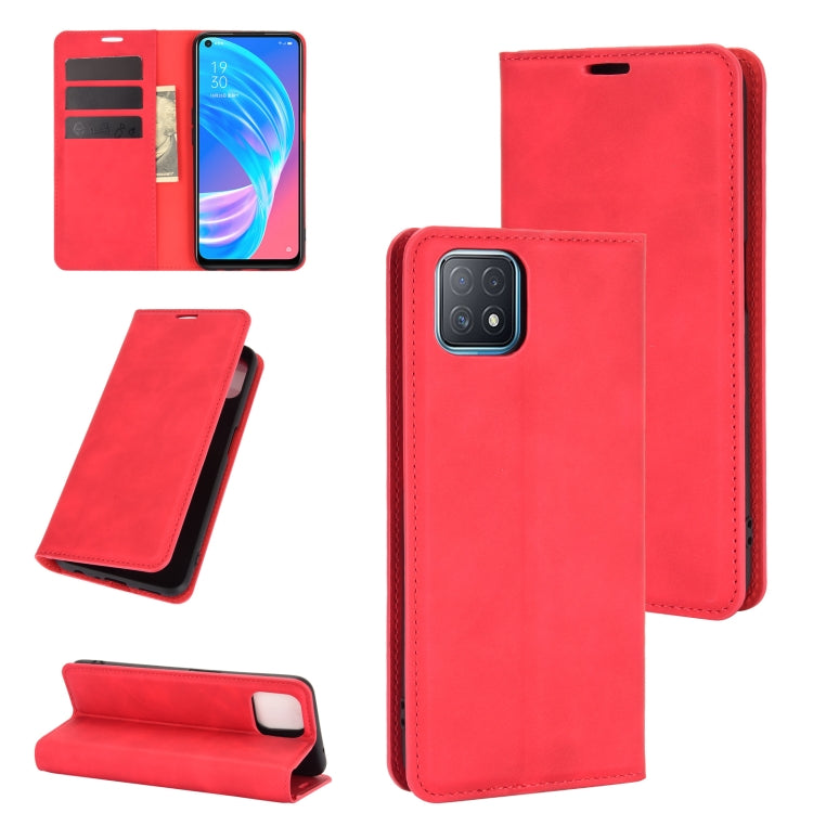 For OPPO A72 / A73 5G Retro-skin Business Magnetic Suction Leather Case with Holder & Card Slots & Wallet