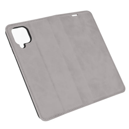 For Samsung Galaxy A12 Retro-skin Business Magnetic Suction Leather Case with Holder & Card Slots & Wallet
