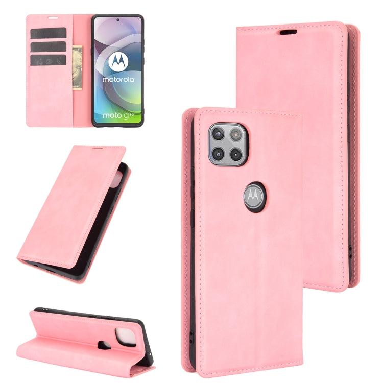For Motorola Moto G 5G Retro-skin Business Magnetic Suction Leather Case with Holder & Card Slots & Wallet