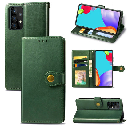 Retro Solid Color Leather Buckle Phone Case with Lanyard & Photo Frame & Card Slot & Wallet & Stand Function