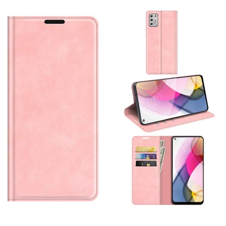 For Motorola Moto G Stylus 2021 Retro-skin Business Magnetic Suction Leather Case with Holder & Card Slots & Wallet