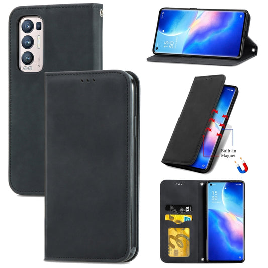 Retro Skin Feel Business Magnetic Horizontal Flip Leather Case With Holder & Card Slots & Wallet & Photo Frame, For OPPO Reno5 Pro+ 5G