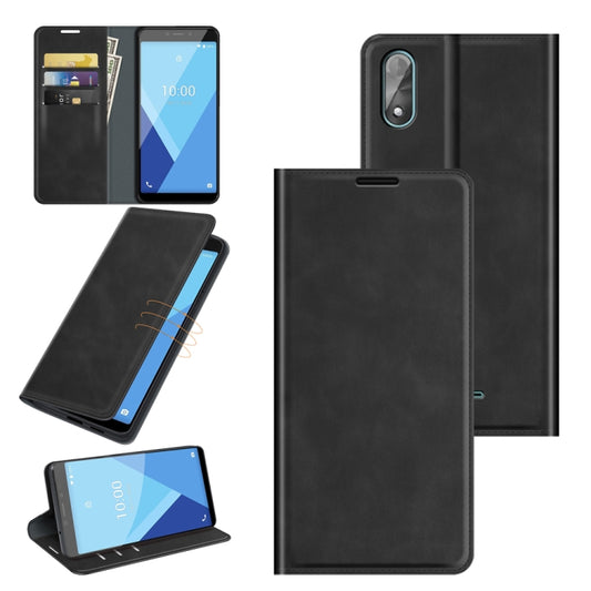 Compatible with Wiko Y51 Retro-skin Business Magnetic Suction Leather Case with Holder & Card Slots & Wallet, Compatible with Wiko Y51
