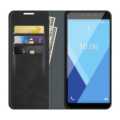 Compatible with Wiko Y51 Retro-skin Business Magnetic Suction Leather Case with Holder & Card Slots & Wallet, Compatible with Wiko Y51