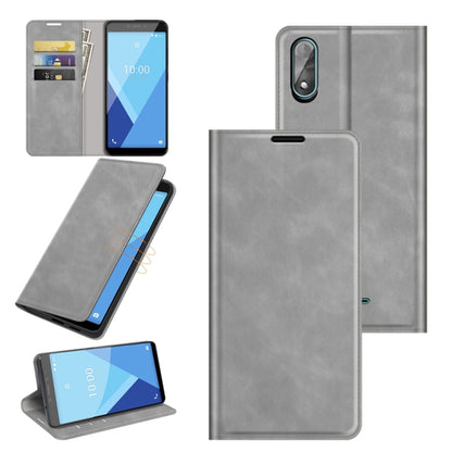 Compatible with Wiko Y51 Retro-skin Business Magnetic Suction Leather Case with Holder & Card Slots & Wallet, Compatible with Wiko Y51