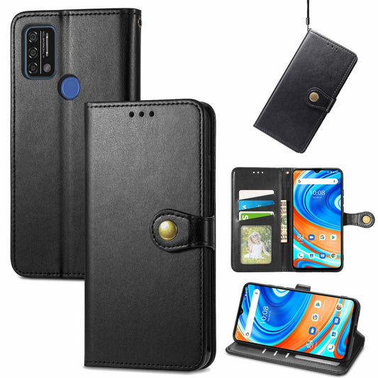 Solid Color Leather Buckle Phone Case with Lanyard & Photo Frame & Card Slot & Wallet & Stand Function, Compatible with UMIDIGI A9