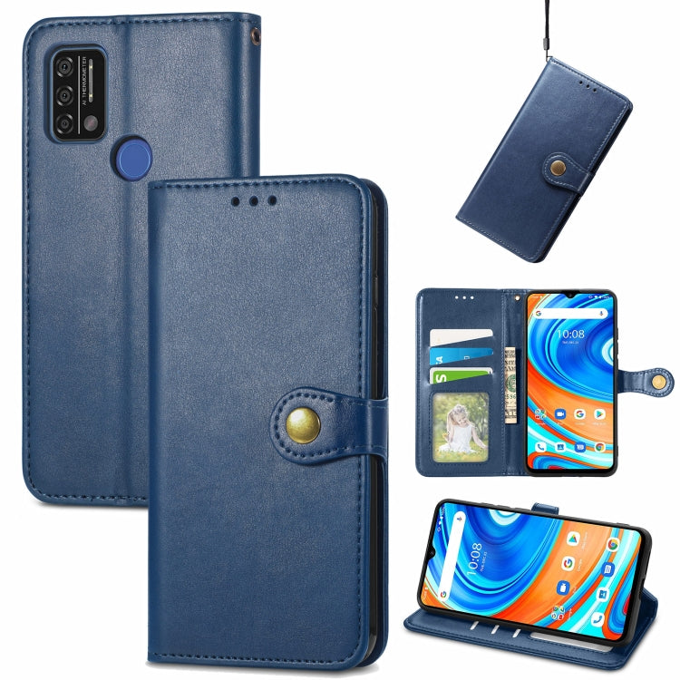 Solid Color Leather Buckle Phone Case with Lanyard & Photo Frame & Card Slot & Wallet & Stand Function, Compatible with UMIDIGI A9