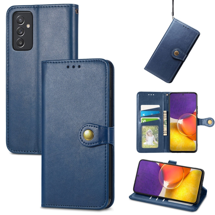 Solid Color Leather Buckle Phone Case with Lanyard & Photo Frame & Card Slot & Wallet & Stand Function, Compatible with Samsung Galaxy A82 5G