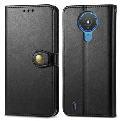 Solid Color Leather Buckle Phone Case with Lanyard & Photo Frame & Card Slot & Wallet & Stand Function, Compatible with Nokia 1.4