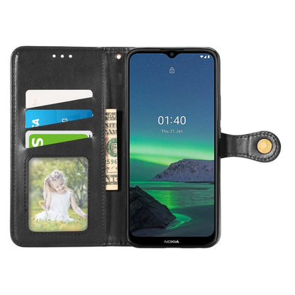 Solid Color Leather Buckle Phone Case with Lanyard & Photo Frame & Card Slot & Wallet & Stand Function, Compatible with Nokia 1.4