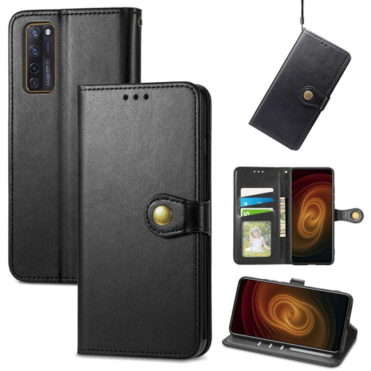 Solid Color Leather Buckle Phone Case with Lanyard & Photo Frame & Card Slot & Wallet & Stand Function, Compatible with ZTE Axon 20 5G