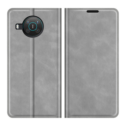 For Nokia X10/X20 Retro-skin Business Magnetic Suction Leather Case with Holder & Card Slots & Wallet