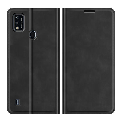 For ZTE Blade A51 Retro-skin Business Magnetic Suction Leather Case with Holder & Card Slots & Wallet