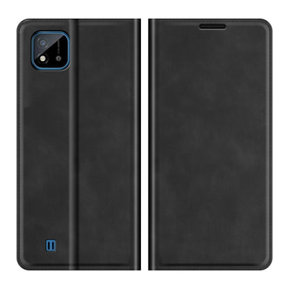 For OPPO Realme C11 2021 Retro-skin Business Magnetic Suction Leather Case with Holder & Card Slots & Wallet