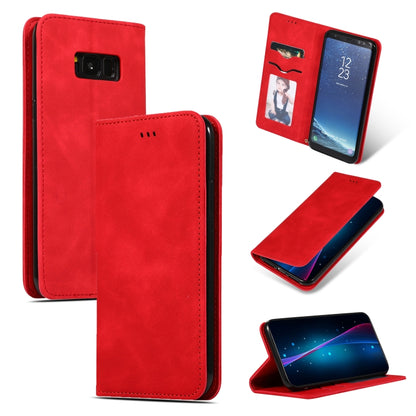 Retro Skin Feel Business Magnetic Horizontal Flip Leather Case for Samsung Galaxy S8 Plus
