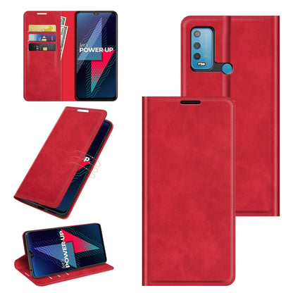 For wiko Power U30 Retro-skin Business Magnetic Suction Leather Case with Holder & Card Slots & Wallet
