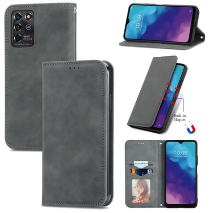 Retro Skin Feel Business Magnetic Horizontal Flip Leather Case With Holder & Card Slots & Wallet & Photo Frame