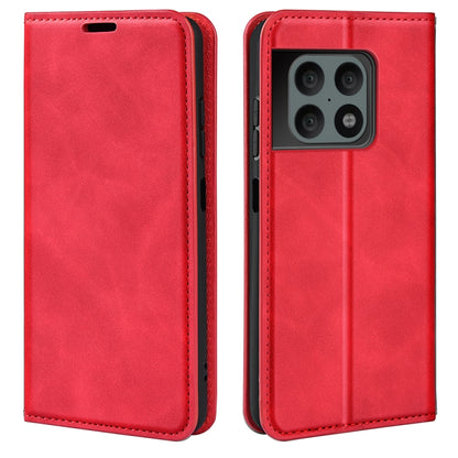 For OnePlus 10 Pro 5G Retro-skin Magnetic Suction Phone Leather Case with Holder & Card Slots & Wallet