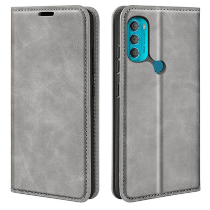 For Motorola Moto G71 5G Retro-skin Magnetic Suction Leather Phone Case