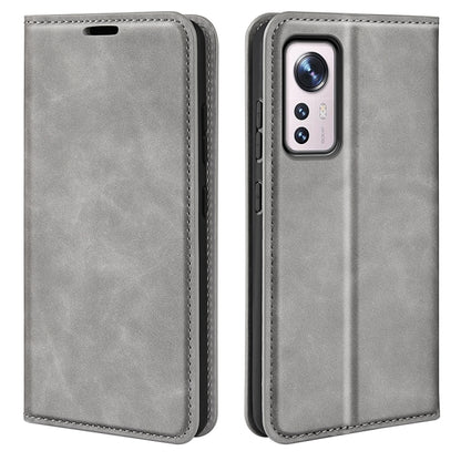 For Xiaomi 12 Pro Retro-skin Magnetic Suction Leather Phone Case