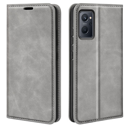 For OPPO Realme 9i Retro-skin Magnetic Suction Leather Phone Case