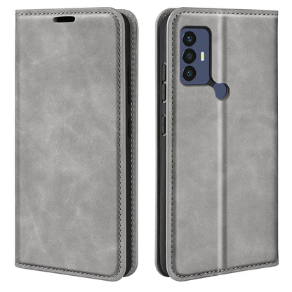 For TCL 30 SE/305/306 Retro-skin Magnetic Suction Leather Phone Case