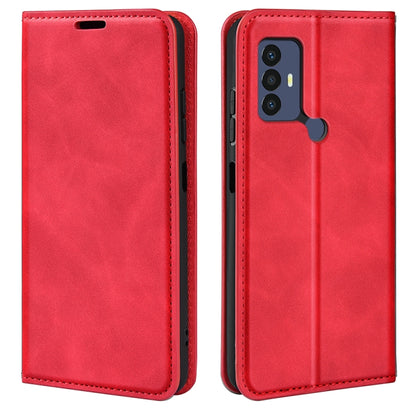 For TCL 30 SE/305/306 Retro-skin Magnetic Suction Leather Phone Case