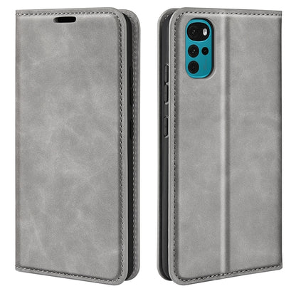 For Motorola Moto G22 4G Retro-skin Magnetic Suction Leather Phone Case