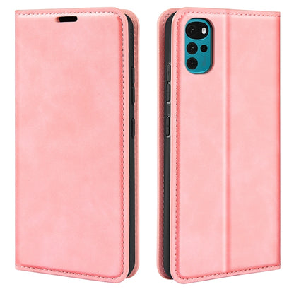 For Motorola Moto G22 4G Retro-skin Magnetic Suction Leather Phone Case