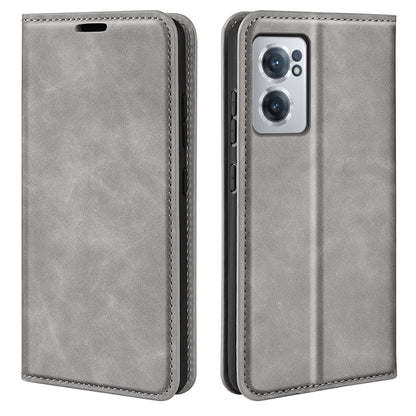 For OnePlus Nord CE 2 5G Retro-skin Magnetic Suction Leather Phone Case