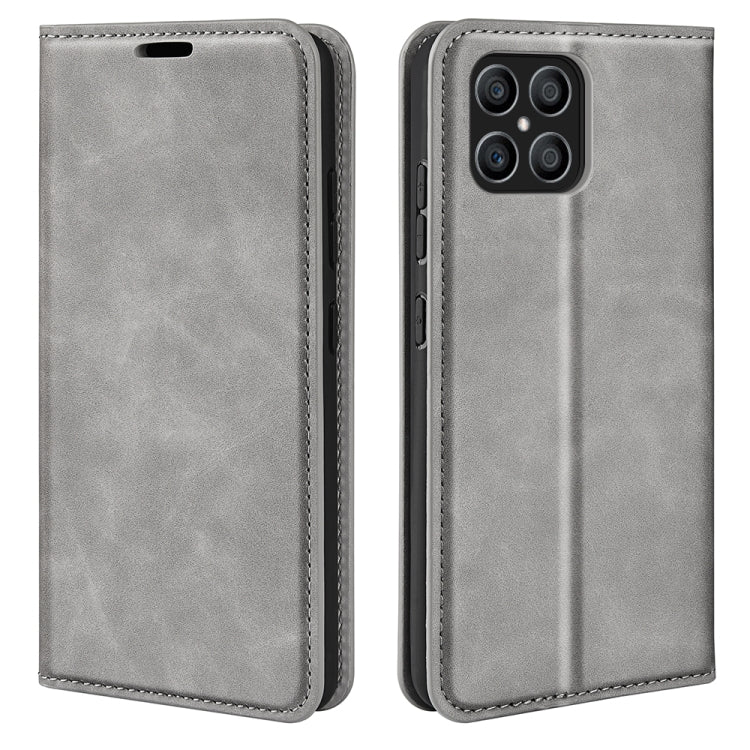 For Honor X8 Retro-skin Magnetic Suction Leather Phone Case
