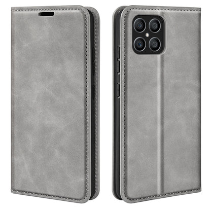 For Honor X8 Retro-skin Magnetic Suction Leather Phone Case