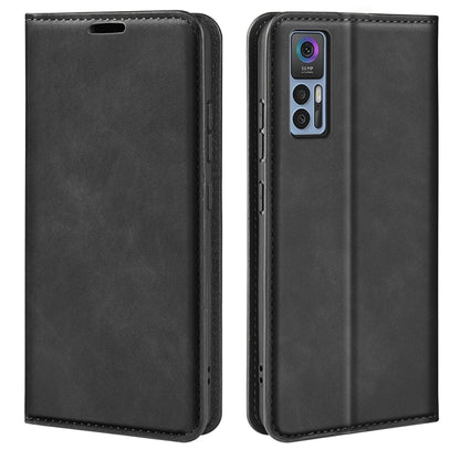 For TCL 30 5G / 30+ Retro-skin  Magnetic Suction Leather Phone Case