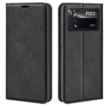 For Xiaomi Poco X4 Pro 5G Retro-skin Magnetic Suction Leather Phone Case