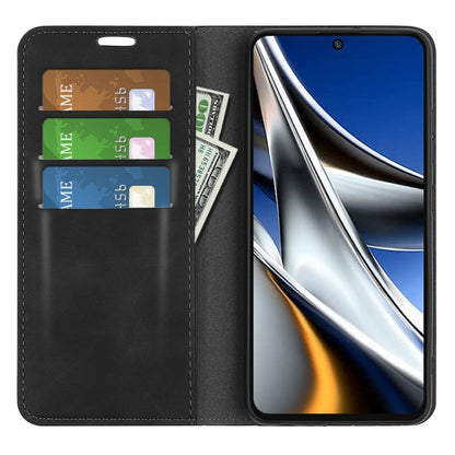 For Xiaomi Poco X4 Pro 5G Retro-skin Magnetic Suction Leather Phone Case