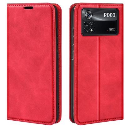 For Xiaomi Poco X4 Pro 5G Retro-skin Magnetic Suction Leather Phone Case
