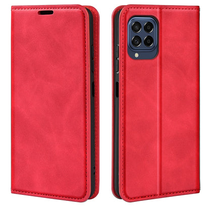 For Samsung Galaxy M33 Retro-skin Magnetic Suction Leather Phone Case
