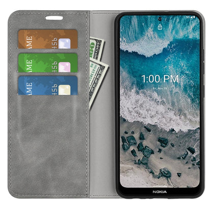 For Nokia X100 Retro-skin Magnetic Suction Leather Phone Case