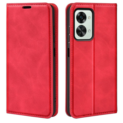 For OnePlus Nord 2T 5G Retro-skin Magnetic Suction Flip Leather Phone Case