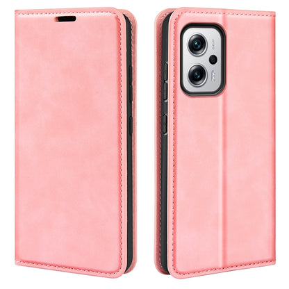 For Xiaomi Redmi Note 11T Pro / Note 11T Pro+ Retro-skin  Magnetic Suction Leather Phone Case