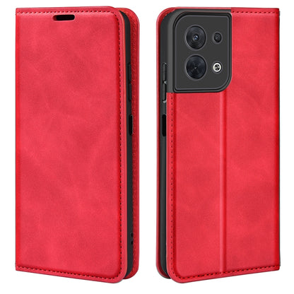 For OPPO Reno8 Retro-skin Magnetic Suction Leather Phone Case