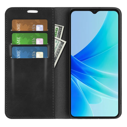 For OPPO A57 4G Retro-skin Magnetic Suction Leather Phone Case